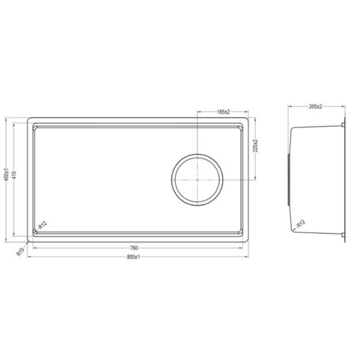 Chậu rửa bát Kluger KY7545SL Basic TOYA Series, Bề mặt SUPER LINEN, Bảo hành 10 năm 15 Ảnh 2d Kluger KY7545SL Basic