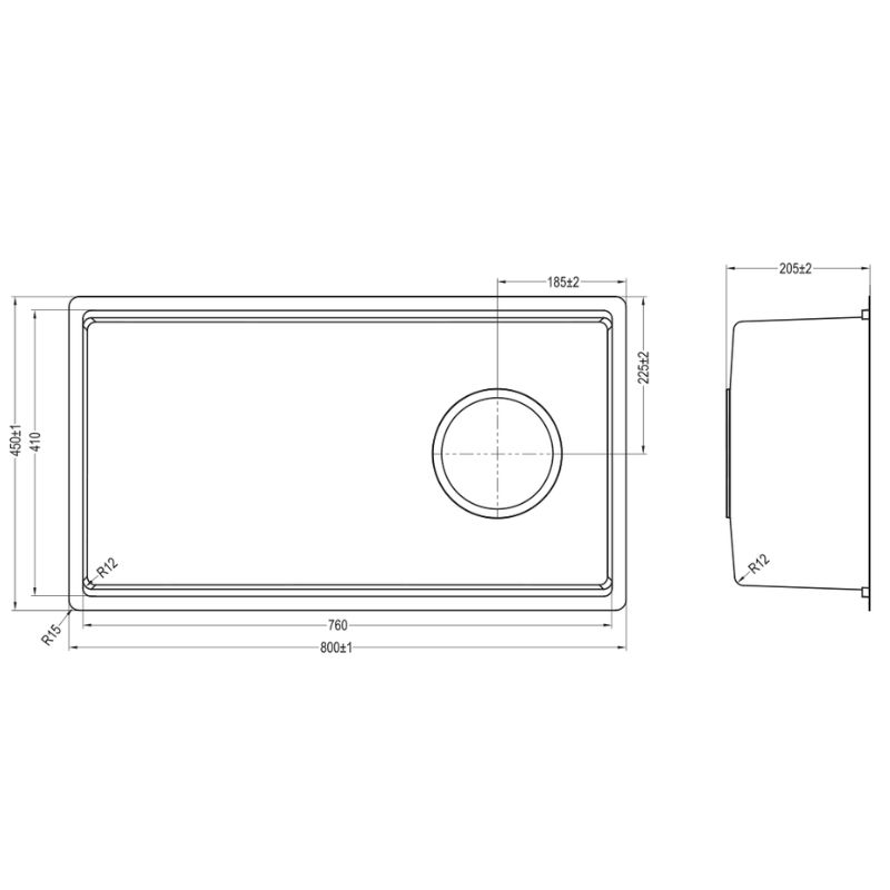 Chậu rửa bát Kluger KY7545SL Basic TOYA Series, Bề mặt SUPER LINEN, Bảo hành 10 năm 9 Ảnh 2d Kluger KY7545SL Basic