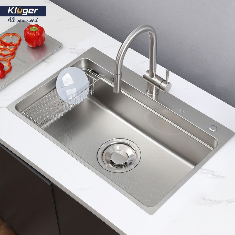Chậu rửa bát Kluger MOD Series KF7850FS basic Bề mặt LINEN dập nổi, Thép không gỉ Inox 304 6 Ảnh Kluger KF7850FS Basic
