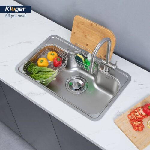 Chậu rửa bát Kluger TAKI Series KT8050SL Plus, Bề mặt SUPER LINEN dập nổi, Bảo hành 10 năm 13 Ảnh thực tế Kluger KT8050SL Plus