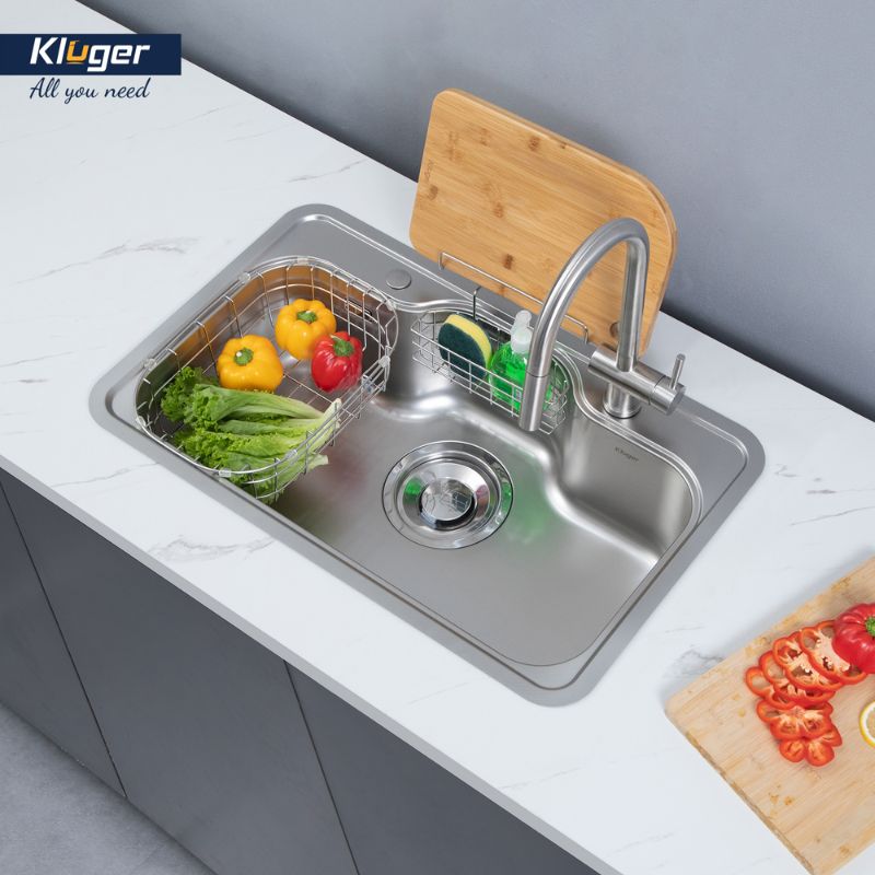 Chậu rửa bát Kluger TAKI Series KT8050SL Plus, Bề mặt SUPER LINEN dập nổi, Bảo hành 10 năm 7 Ảnh thực tế Kluger KT8050SL Plus