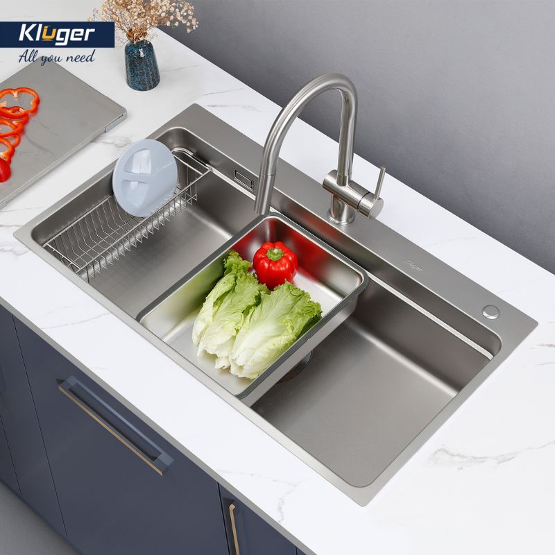 Chậu rửa bát Kluger MOD Series KF8850FSPlus, Bề mặt LINEN dập nổi, Thép không gỉ Inox 304 7 Chậu rửa bát Kluger KF8850FS Plus