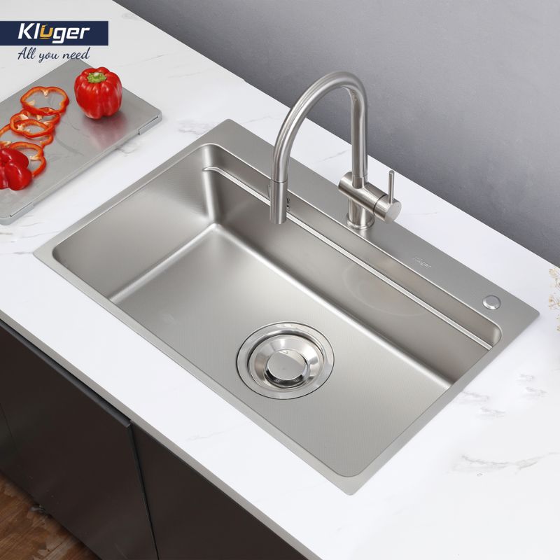 Chậu rửa bát Kluger MOD Series KF7850FS basic Bề mặt LINEN dập nổi, Thép không gỉ Inox 304 5 Hình ảnh Kluger KF7850FS Basic