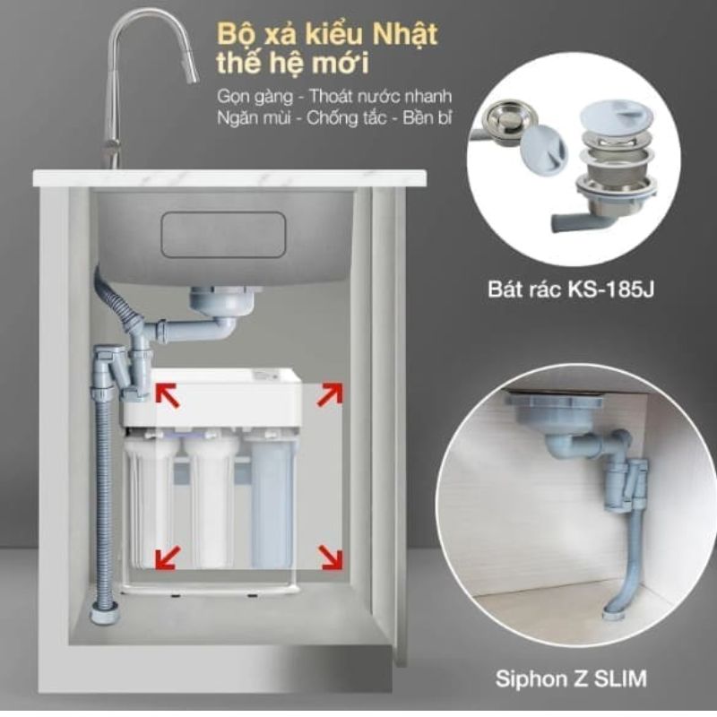 Chậu rửa bát Kluger TAKI Series KT8050SL Plus, Bề mặt SUPER LINEN dập nổi, Bảo hành 10 năm 8 Hình ảnh lắp đặt Kluger KT8050SL Plus