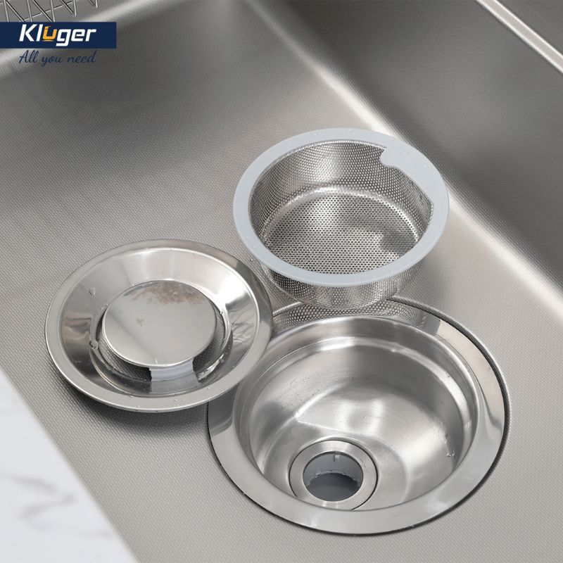 Chậu rửa bát Kluger MOD Series KU7844FS Basic, Bề mặt LINEN dập nổi, Thép không gỉ Inox 304 6 Khay lọc chậu rửa bát Kluger KU7844FS Basic