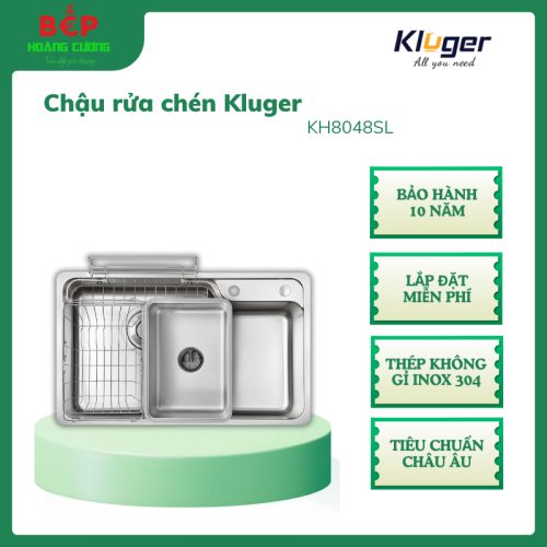 Chậu rửa bát Kluger HARU Series KH8048SL Plus, Bề mặt SUPER LINEN dập nổi, Bảo hành 10 năm