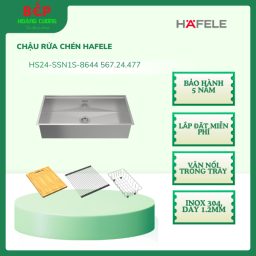 Chậu Rửa Chén Hafele 567.24.477 Chậu Đơn Lắp Âm, Inox 304, Chống Xước