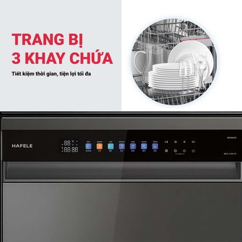 Hafele HDW-F6052G Máy Rửa Chén 535.29.652 Độc Lập – 15 Bộ, Đèn UV, Thép Không Gỉ Sơn Đen – Hiện Đại 9 sg 11134275 8258b mg7ilihcfpqmb0