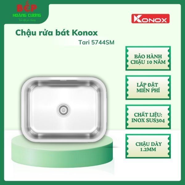 Chậu rửa bát phong cách Nhật bề mặt mịn Tari 5744SM - Chất liệu Inox SUS304, Bảo hành chậu 10 năm 2 Chậu rửa bát phong cách Nhật Tari 5744SM - Chất liệu Inox SUS304, Bề mặt mịn, Chậu dày 1.2mm