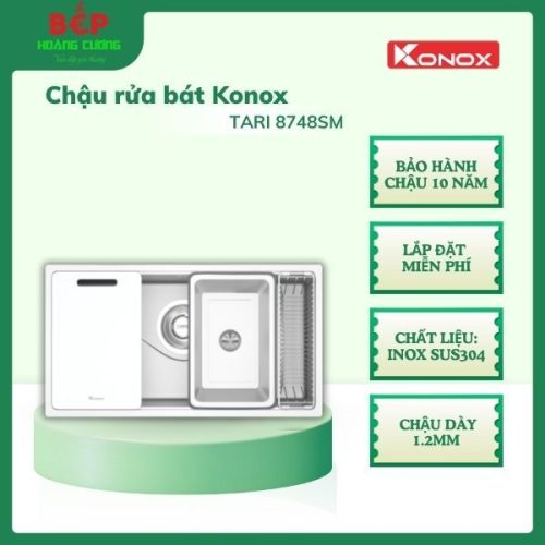 Chậu Rửa Bát Konox Tari 8748SM – Dáng Vuông Tinh Tế – Inox SUS304 – Bề Mặt Mịn