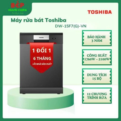 Toshiba Máy Rửa Chén DW-15F7(G)-VN – 15 Bộ, Origin Inverter Siêu Tiết Kiệm, App TSmartLife