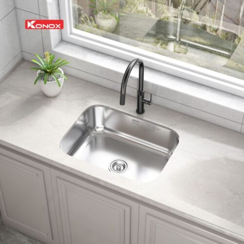 Chậu rửa bát phong cách Nhật bề mặt mịn Tari 5744SM - Chất liệu Inox SUS304, Bảo hành chậu 10 năm 8 anh chau rua bat konox tari 5744sm