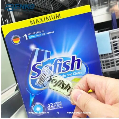 Viên rửa chén hộp 100 viên Sofish Maximum chuyên dụng máy rửa bát - Làm sạch nhanh - Không để lại cặn 8 Hình ảnh viên rửa bát sofish hộp 100 viên