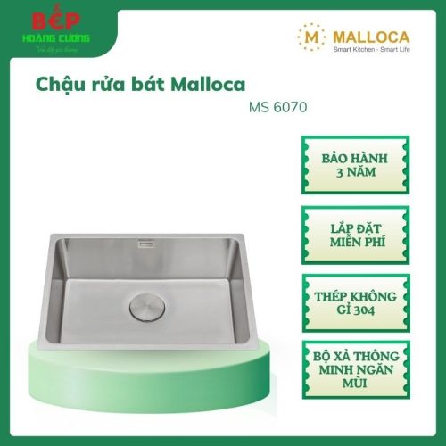Chậu Rửa Chén Malloca MS 6070 – Lắp Âm/Nổi Linh Hoạt – Tiện Dụng Gia Đình – Ngăn Mùi Hiệu Quả