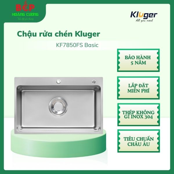 Chậu rửa bát Kluger MOD Series KF7850FS basic Bề mặt LINEN dập nổi, Thép không gỉ Inox 304 3 Chậu rửa bát Kluger MOD Series KF7850FS basic Bề mặt LINEN dập nổi, Thép không gỉ Inox 304