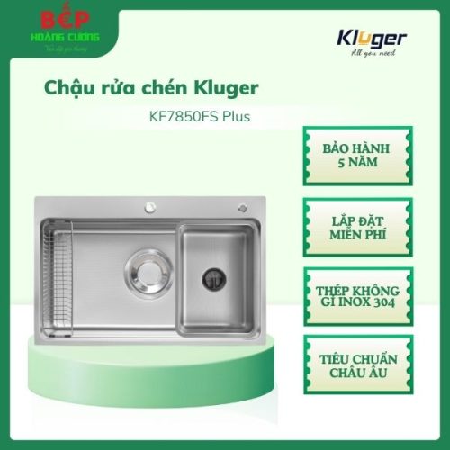 Chậu rửa bát Kluger MOD Series KF7850FS Plus Bề mặt LINEN dập nổi, Thép không gỉ Inox 304