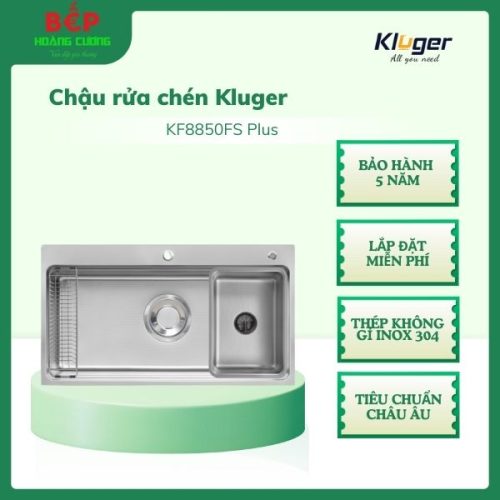 Chậu rửa bát Kluger MOD Series KF8850FSPlus, Bề mặt LINEN dập nổi, Thép không gỉ Inox 304