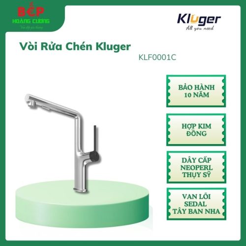 Vòi rửa bát dây rút nóng/lạnh Kluger AMBER Series KLF0001C Xoay 360 độ