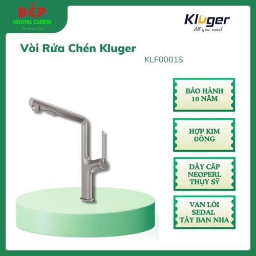 Vòi rửa bát dây rút nóng/lạnh Kluger AMBER Series KLF0001S Xoay 360 độ
