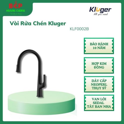 Vòi rửa bát Kluger HARMONY Series KLF0002B, Dây cấp Neoperl Thụy Sỹ, Xoay 360 độ