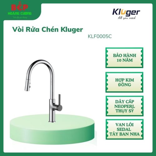 Vòi rửa bát Kluger PLUTO Series KLF0005C, Xoay 360 độ, điều chỉnh nóng/lạnh