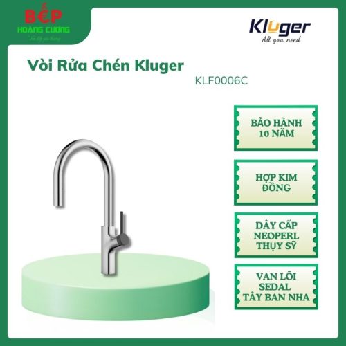Vòi rửa bát Kluger LUNAR Series KLF0006C, Xoay 360 độ tiện nghi, điều chỉnh nước nóng/lạnh