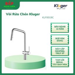 Vòi rửa bát dây rút Kluger STRONG Series KLF0019C, Xoay 360 độ, điều chỉnh nóng/lạnh