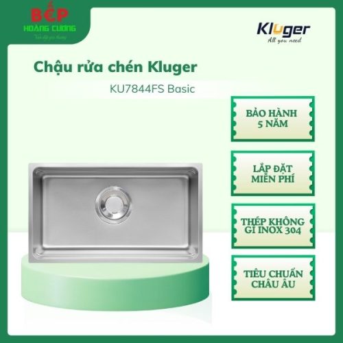 Chậu rửa bát Kluger MOD Series KU7844FS Basic, Bề mặt LINEN dập nổi, Thép không gỉ Inox 304
