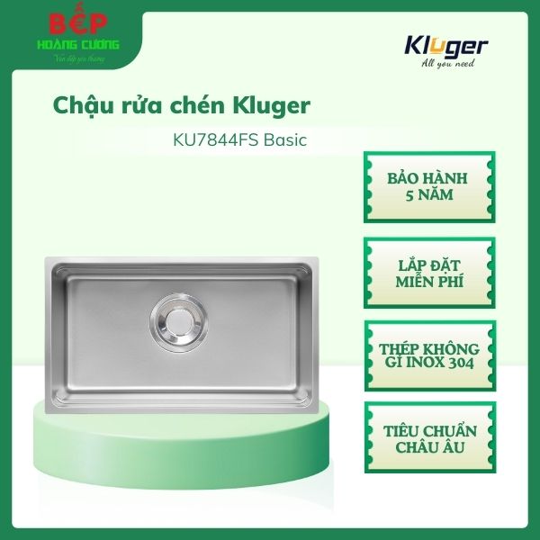 Chậu rửa bát Kluger MOD Series KU7844FS Basic, Bề mặt LINEN dập nổi, Thép không gỉ Inox 304 3 Chậu rửa bát Kluger MOD Series KU7844FS Basic, Bề mặt LINEN dập nổi, Thép không gỉ Inox 304