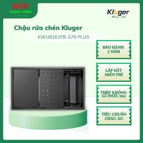 Chậu rửa bát Kluger K600 SERIES KWU8161FB – S76 Plus, Bề mặt LINEN dập nổi, Bảo hành 10 năm