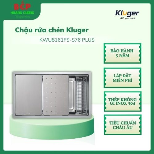 Chậu rửa bát Kluger K600 Series KWU8161FS – S76 Plus, Bề mặt LINEN dập nổi, Bảo hành 10 năm