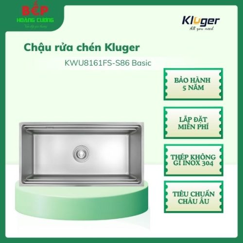 Chậu rửa bát Kluger K600 SERIES KWU8161FS – S86 Basic, Bề mặt LINEN dập nổi, Bảo hành 10 năm