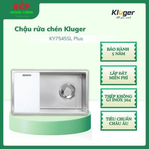 Chậu rửa bát Kluger KY7545SL Plus TOYA Series, Bề mặt SUPER LINEN, Bảo hành 10 năm